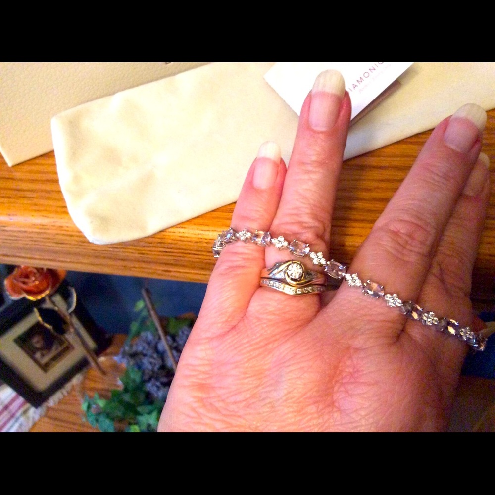 Diamonique Morganite Tennis Bracelet